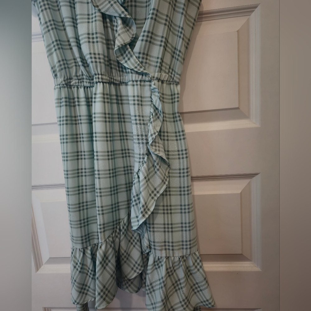 Lauren Conrad Plaid Ruffle Wrap Dress - Picture 6 of 16